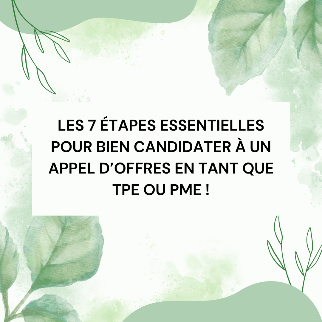 Les 7 étapes essentielles pour bien candidater à un appel d’offres en tant que TPE ou PME ! (2)
